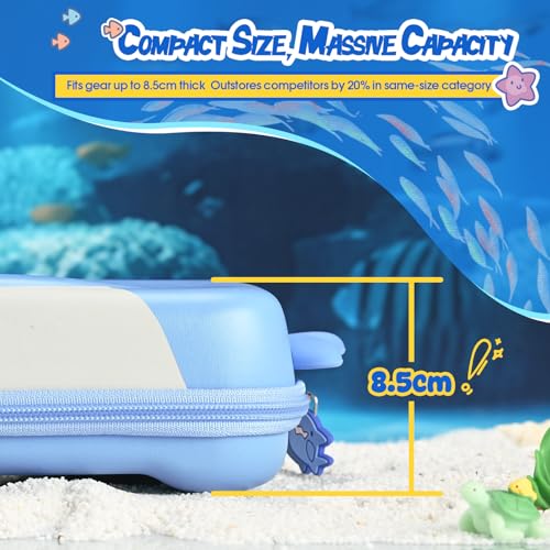 GeekShare Portable Carrying Case Compatible with Switch 2 (2025), Hard Storage Bag with 12 Game Card Slots, Cute Travel Case for Switch 2 Console and Accessories, Shark - size: Switch 2