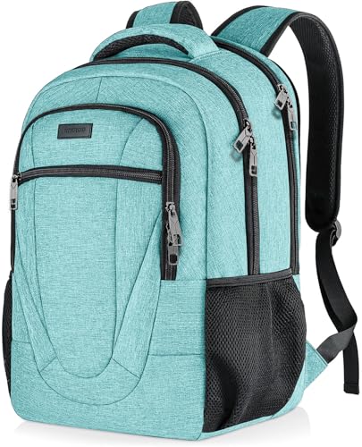 BIKROD Teal Backpack for Women and Men, Extra Large School Backpacks for Teens, Water Resistant Back Pack Fits 17 Inch Laptop, Business Anti Theft Sturdy Computer Bag Gifts - color: Teal, size: 17.3 Inch