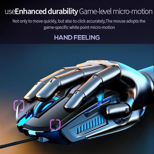 CHONCHOW Gaming Mouse - Wired, 6 Buttons, 4 Adjustable DPI Up to 3200 DPI, 7 Color LED Light, Used for Games and Office, Compatible with Computer/Laptop/Tablets (Pink) - color: Pink