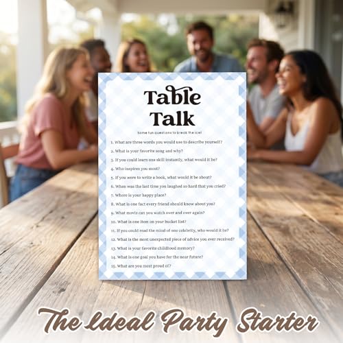 30 Pcs Party Icebreaker Games Set,"Table Talk", Suitable for Wedding, Birthday Party, Group Gatherings,Deepen Friendships with Friends,Colleagues,Family or Guests,Break the Ice -A03 - color: PB A03