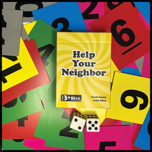 Help Your Neighbor - Family Card & Dice Game for Kids and Adults | Screen-Free Counting Game for Ages 3+ | Fun Family Game Night and Stocking Stuffer | 2-6 Players | Made in USA