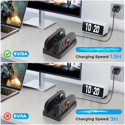 Charging Dock for Nintendos Switch 2,Switch 2 Joycons Dock for 2 Joycon,Joycons Charger Stand Station with LED Indication and USB Type-C Charger Cable