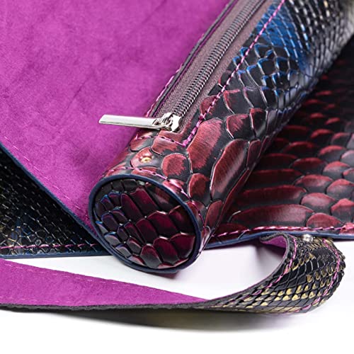 Cusdie 2 in 1 Dice Rolling Mat & Zippered Dice Holder DIce Tray- Compatible with DND Polyhedral Dice (Colorful Dragon Scale) - color: Colorful Dragon Scale