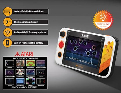 My Arcade Atari Gamestation Go: 200+ Preloaded Retro Games, Includes PACMAN | Rechargeable Battery, Wi-Fi, Smartglow, 7 Inch Display, Atari 2600, Connects to TV via HDMI
