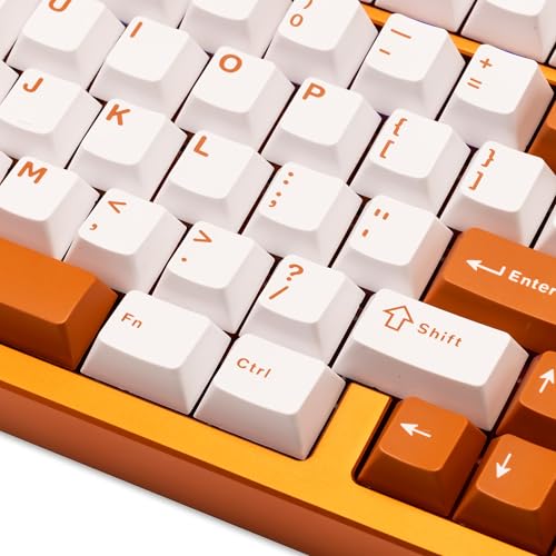 KEEBMONKEY WOBKEY Rainy 75 Aluminum HMX/JWK Switches Mechanical Keyboard with Superior Acoustics, Wired, BT, 2.4G Wireless Connectivity (Pro Orange(Mirrored Glass Weight)) - style: Pro Orange(Mirrored Glass Weight)