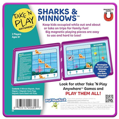 Take N Play, Anywhere Sharks & Minnows, Board Games for Kids- Board Games for Family Night, Family Games, Game Night, Family Board Games, Kids Toys, Travel Games, Preschool Toys, Ages 6+ - style: Sharks N Minnows