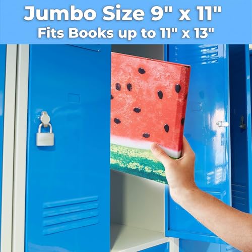 Easy Apply, Reusable Book Covers 4 Pk. Best Jumbo 9x11 Textbook Jackets for Back to School. Stretchable to Fit Most Large Hardcover Books. Perfect Fun, Washable Designs for Girls, Boys, Kids and Teens - color: Preppy 4 Pack