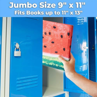 Easy Apply, Reusable Book Covers 4 Pk. Best Jumbo 9x11 Textbook Jackets for Back to School. Stretchable to Fit Most Large Hardcover Books. Perfect Fun, Washable Designs for Girls, Boys, Kids and Teens - color: Preppy 4 Pack