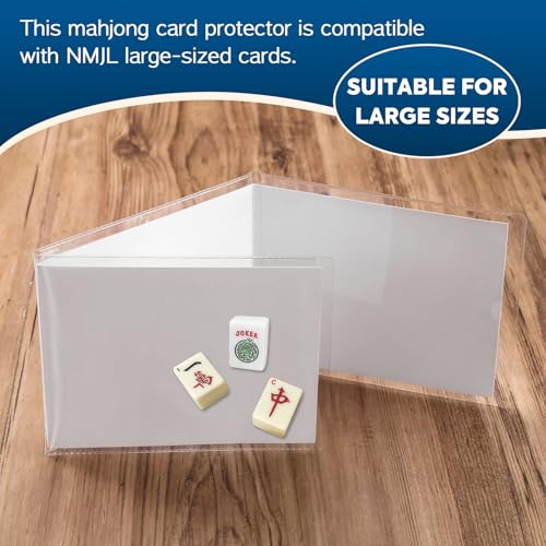 Protective Sleeve for 2025-2026 Mah-Jong Cards - Size (6 1/8" x 4 3/4") - Large-Size Mahjong Card Protective Sleeve - 4 Pack - size: Large size 4 pieces - (6 1/8" x 4 3/4")