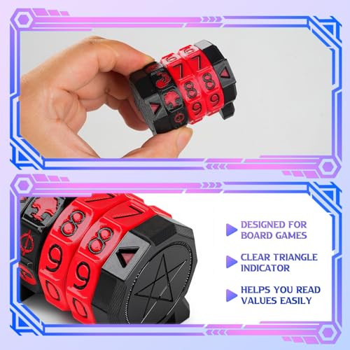 MTG Life Counter Wheel Health Tracker Gradient Game Counter for Board Game Compatible Table top Games with Magic Card Game Accessories CCG Creature Stats (Black with Red) - color: Black With Red