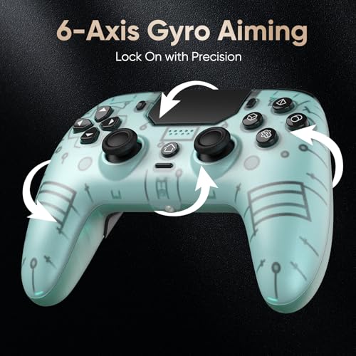 BETMI LED Wireless Controller for PS5, Pro/Slim/Steam Deck/PC(Frosted Blue) | Hall Joysticks/Trigger, Marco Back Button, Turbo, Dual Vibration, 6-Axis, 3.5mm Jack, Built-in Mic, Gamepad with Speaker - color: Frosted Blue