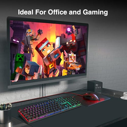 Redragon S107 Gaming Keyboard and Mouse, RGB Gaming Keyboard and 3200 DPI Mouse Combo with Large Mouse Pad, 25-Key Anti-Ghosting, Mechanical Feeling Keyboard, Plug & Play to PC, Laptop - color: Black-NewVison