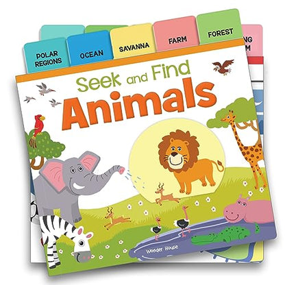 Seek And Find - Animals : Early Learning Board Books With Tabs