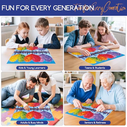 300 Piece Puzzles for Adults,Tree of Love Puzzle for Adults Kids Seniors,Large Piece Fun Puzzle for Kids Ages 8-10 10-12,Challenging Trees of Nature Seasons Puzzles Perfect for Game Nights,20.5x15 in - style: Tree of Love