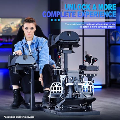 Marada Racing Flight Simulator Cockpit with Black Seat Compatible for Thrustmaster A10C Hotas Warthog Adjustable Throttle,Joystick,Keyboard NOT Included