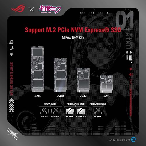 ASUS ROG Strix Arion Hatsune Miku Edition M.2 NVMe SSD Enclosure - USB-C 3.2 Gen 2 (10 Gbps), Screwdriver-Free, Aluminum-Alloy case, and Thermal Pads, 1 Year Warranty - size: White|Gaming ARGB|Miku Edition, style: ROG Arion