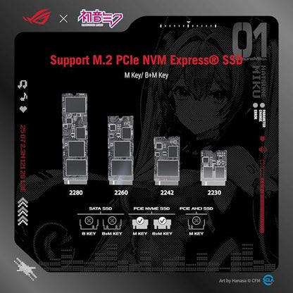 ASUS ROG Strix Arion Hatsune Miku Edition M.2 NVMe SSD Enclosure - USB-C 3.2 Gen 2 (10 Gbps), Screwdriver-Free, Aluminum-Alloy case, and Thermal Pads, 1 Year Warranty - size: White|Gaming ARGB|Miku Edition, style: ROG Arion