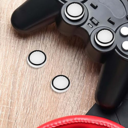 4pcs Thumb Grips, Full Protection Anti-Slip Anti-Scratch Anti-Fingerprint Protective Cover Thumb Joystick Cap Compatible with Xbox Series X/S Xbox One Switch Pro Controller(White) - color: white