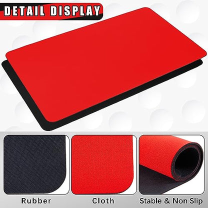 Ecally 4 Pcs Card Game Mats 24 x 14 Inch Playmat Table Smooth Playing Card Mat for TCG, Gameplay (Red,Black) - color: Red