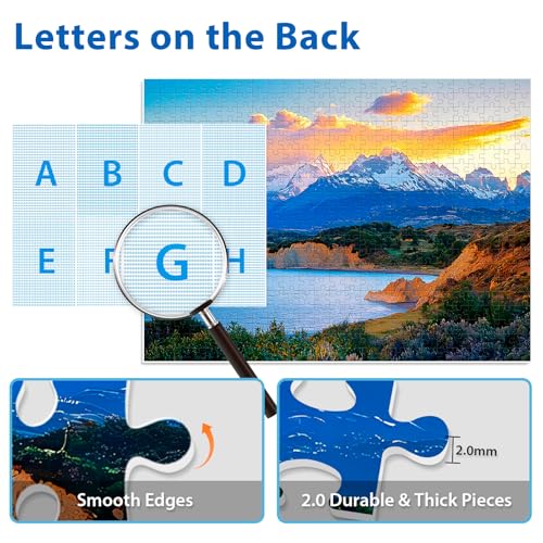 500 Pieces Puzzles for Adult, Jigsaw Puzzle 500 Piece for Seniors Puzzle Mountain Lake, Challenging Puzzle Gift for Mom Dad Friend Family Activity Games Nights Home Decor Wall Art 20.5x15IN - style: Mountain