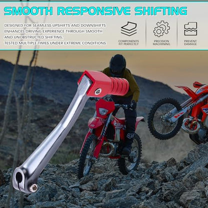 CNC Aluminum 2" Folding Gear Shifter Shift Lever for Honda XR50 CRF50 XR CRF 50cc 70cc 90cc 110cc 125cc Dirt Pit Bike (Red Gray) - color: Red Gray