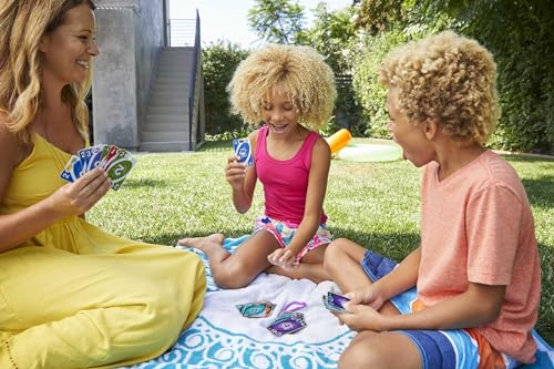 Mattel Games UNO Flip! Splash Card Game for Kids, Adults & Game Night with Water-Resistant Double-Sided Cards - style: Uno Flip Splash