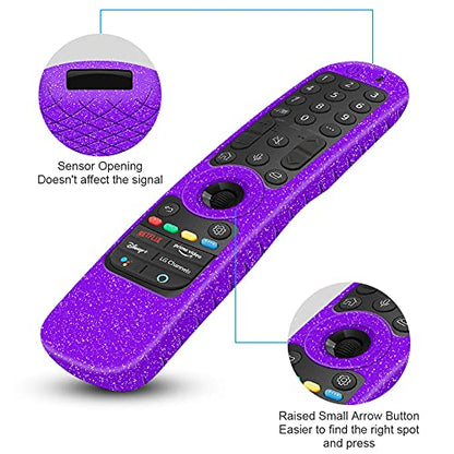 Silicone Case for LG MR21GA MR21GC Remote Control [Shockproof] Anti-Slip Protective Cover for LG MR22GA MR22GN MR23GA MR23GN MR24GN Magic Remote 2021-2024 Case Sleeve Holder Protector Skin (Purple) - color: Purple