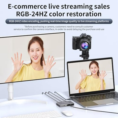 Video Capture Card, 4K60HzUSB3.1 HDMI Capture Card for Streaming4K 60FPS, Compatible with iPad Mac OS Windows, Quest 3, OBS, PS5/4, Switch2/1, Xbox, Camera - color: G3
