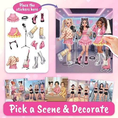 Kpop Star and I Love Fashion Designer Kit Reusable Sticker Book - color: Dress Up - K Pop Star