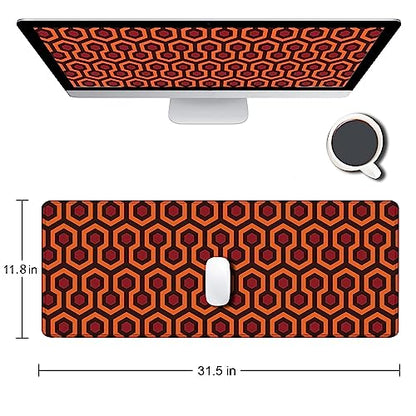 Gaming Mouse Pad, XXL Extended Computer Keyboard Long Mouse Mat, Large Desk Pad for Office Laptop, Non-Slip Rubber Base with Stitched Edge Mousepad, 31.5X11.8 inch Overlook Hotel Pattern - color: 12 Overlook Hotel Pattern