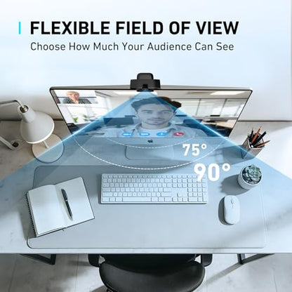 1080P Webcam with Microphone, Full HD Web Camera with RGB Light for Pc, Light Correction and Noise Cancellation Streaming Webcam, USB Computer Camera with Privacy Cover ,Plug and Play PC Web Cam