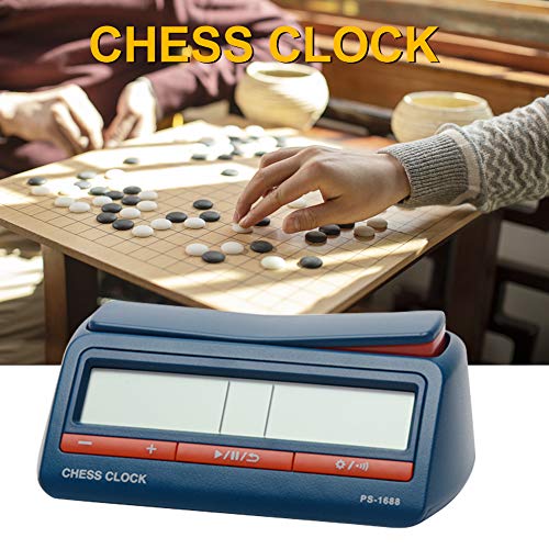 Chess Clock, Digital Chess Timer Portable Count Down Game Timer for Professional Chess Board Game(Blue)