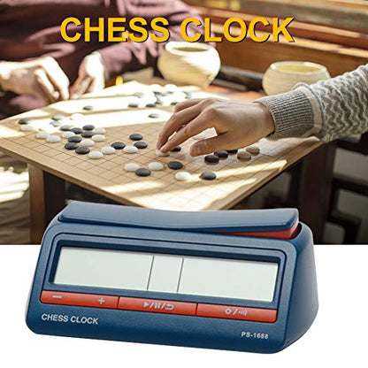 Chess Clock, Digital Chess Timer Portable Count Down Game Timer for Professional Chess Board Game(Blue)