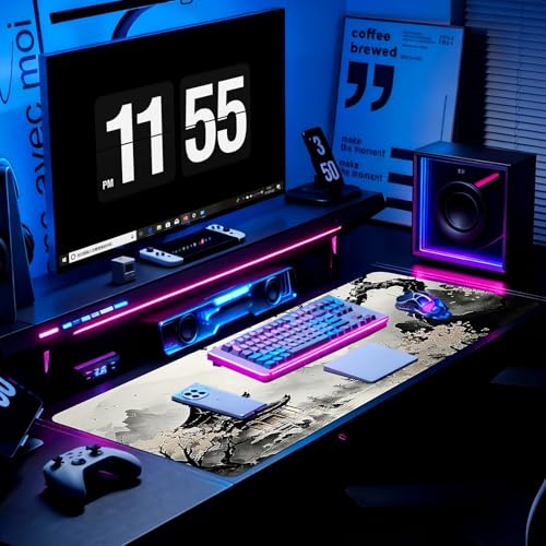 Gaming Mouse Pad, Desk Mat for Keyboard and Mouse, Large Mouse Pad for Desk, Computer Mousepad - color: Japanese Ink Painting 3