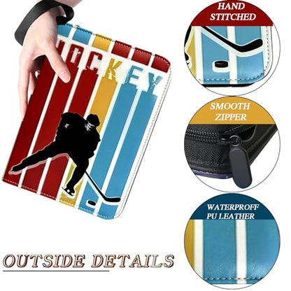 400 Pocket Zippered Hockey Card Binder, 4-Pocket Trading Card Album with 50 Removable Sleeves, PU Leather Waterproof Sports Card Holder for NHL Hockey Cards Storage Display Case Gift - size: 400 Pockets Hockey