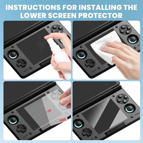 4 PCS Screen Protector for AYN THOR Handheld Console, Tempered Glass Protection Accessories, Scratch-Resistant, High-Definition, Easy Install, (Upper & Lower Screen)