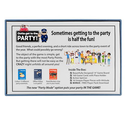 Gotta Get to The Party! - an Exciting Board Game Adventure for Family, Friends, Teens and Adults - Compact Travel Design - Nostalgic and Retro Charm - Game Night Ready