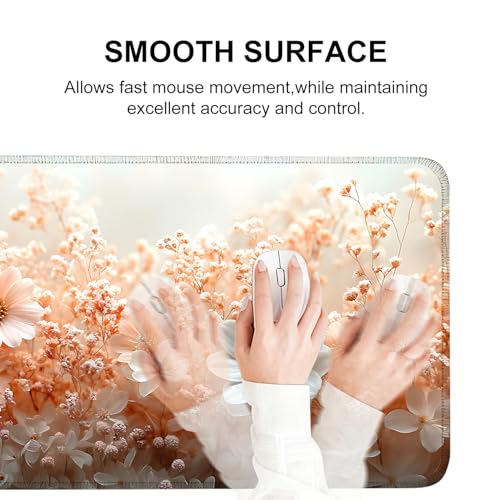 Mouse Pad, Large Anti-Slip with Stitched Edges Desk Mat Desktop Laptop Computer Desk Keyboard Mat,Table Protector Blotter Mat (Powder, 31.5" x 11.8") - color: Powder, size: 31.5" x 11.8"