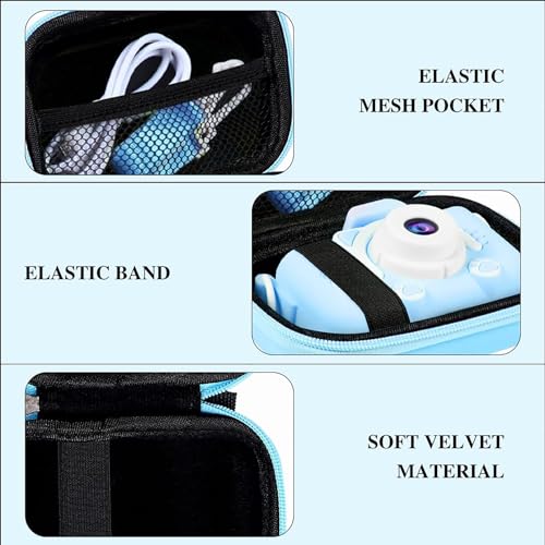 Leayjeen Kids Camera Case Compatible with Goopow/SGAINUL/Gofunly/ArtCWK and More Video Digital Camera Gift - Case for Toy Action Camera and Accessories(Case Only) | Fits CIMELR/Seckton/OZMI Kids Toy Cameras and Children Digital Camera,Shockproof Water-Res