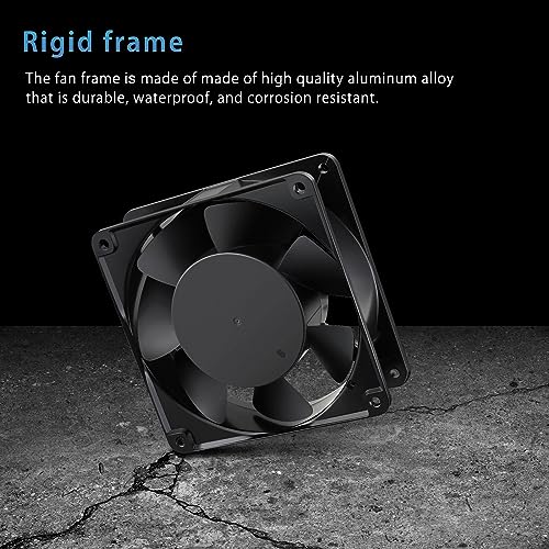 GDSTIME AXIAL 12038 Muffin Fan, 120V AC 120mm x 38mm, Dual Ball Bearing | 110V 115V, 120x120x38mm, Aluminum Frame, High Speed, for Generator Box, Air Hockey Table Cooling Ventilation Exhaust - size: 120x120x38mm