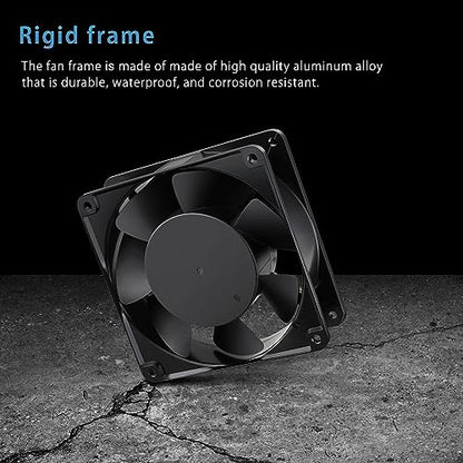 GDSTIME AXIAL 12038 Muffin Fan, 120V AC 120mm x 38mm, Dual Ball Bearing | 110V 115V, 120x120x38mm, Aluminum Frame, High Speed, for Generator Box, Air Hockey Table Cooling Ventilation Exhaust - size: 120x120x38mm