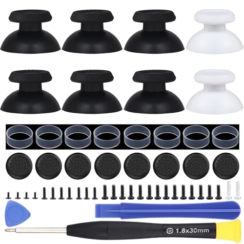 8 Pack Replacement Thumbsticks for DualSense PS5 Controller, Custom Analog Thumb Stick Joystick Grip Replacement for PlayStation 5 Controller, for PS4 All Model Controller - size: Black
