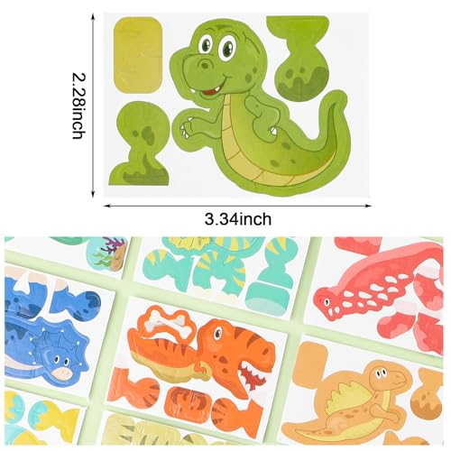 LOMIMOS Educational 3D Cartoon Puzzle,3D Jigsaw Cartoon Model Creative Learning for for Kids Art Crafts Gifts DIY Decoration (Dinosaur) - style: dinosaur