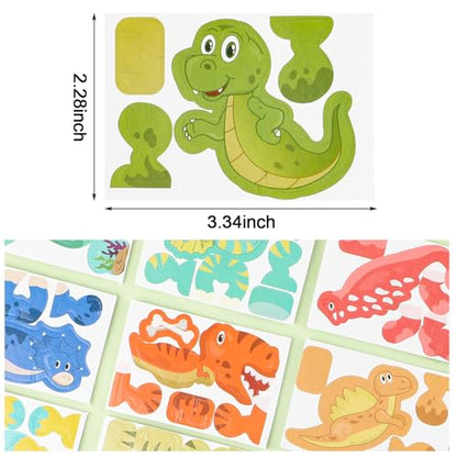 LOMIMOS Educational 3D Cartoon Puzzle,3D Jigsaw Cartoon Model Creative Learning for for Kids Art Crafts Gifts DIY Decoration (Dinosaur) - style: dinosaur