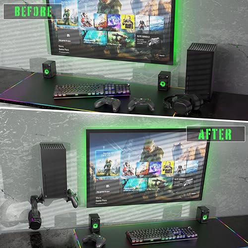 ADZ Series X Wall Mount for Xbox Series X Console, Multifunction Wall Mount Stand Includes Strong Metal Base and Xbox Controller Holder Mounts