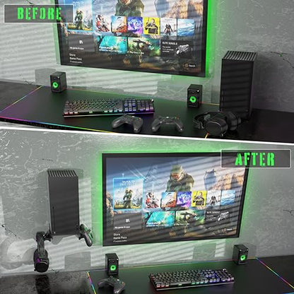 ADZ Series X Wall Mount for Xbox Series X Console, Multifunction Wall Mount Stand Includes Strong Metal Base and Xbox Controller Holder Mounts