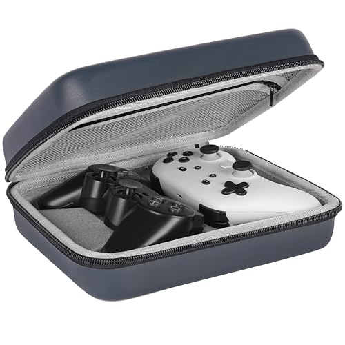 GEEKRIA Two Controllers Travel Carrying Bag Compatible with Sony PS5/PS4, Google Stadia with Internal Mesh Pocket Room for Cable Cord and Accessories - color: Blue