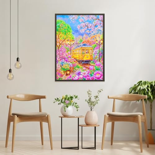 Puzzles for Adults 1000 Pieces, Jigsaw Puzzle for Adults, Fun Challenging Puzzle, City Tram Puzzles Game, Interlock Perfectly No Dust, Gifts for Easter Mother’s Day - color: City Tram