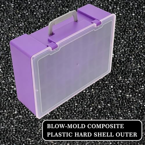 Miniature Storage Figure Case, Purple, 108 Slot | Sturdy Carrying, Figurine Minature Carrying Case, Compatible with D&D and More - color: Purple