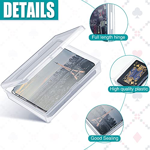 Queekay 36 Pcs Playing Card Cases Plastic Trading Card Deck Holders Clear Empty Storage Box Organizers for Gaming, 3.8 x 2.7 x 0.8 Inch